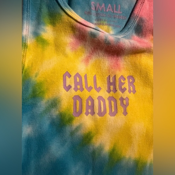 Call Her Daddy x Barstool Sports tie-dye crop tank purple logo OG DADDY GANG - Picture 9 of 15